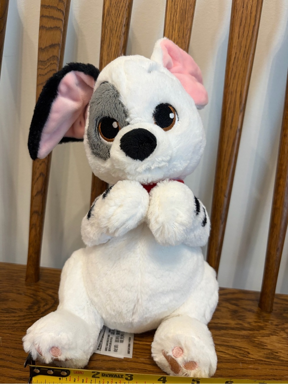 Disney Parks 101 Dalmatians Patch Puppy Plush Begging Sitting Dog 10”